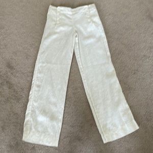 White linen pants